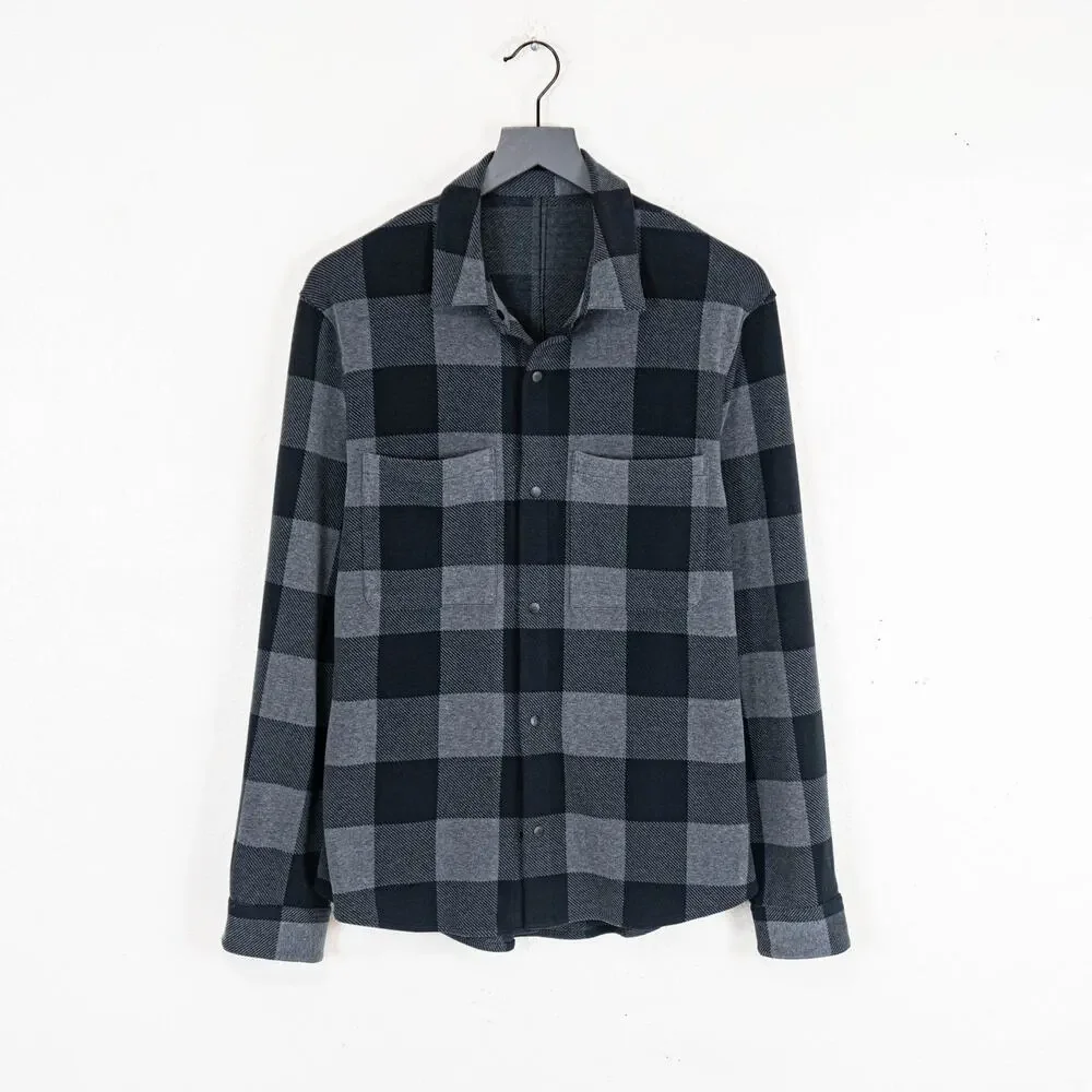 Lululemon Men's Mason's Peak Flannel Over Shirt Black Gray check M